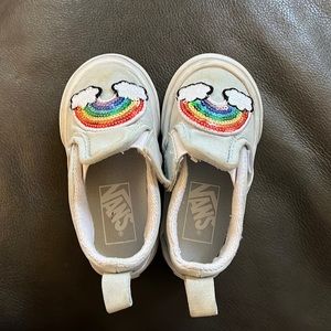 Toddler light blue rainbow vans sz 5 *used*